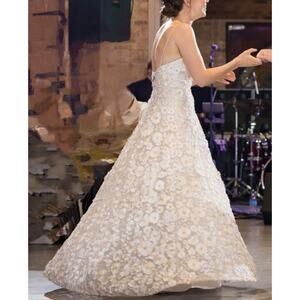 NWT $3000 ALICE + OLIVIA DOMENICA EMBELLISHED BALL GOWN DRESS Sz 2 White Bridal